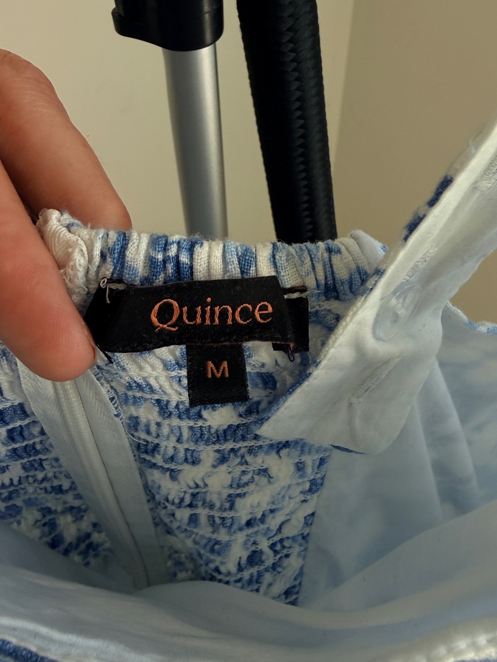 Quince Blue & White Floral Scoop-Neck Midi Dress - Picture 3 of 6